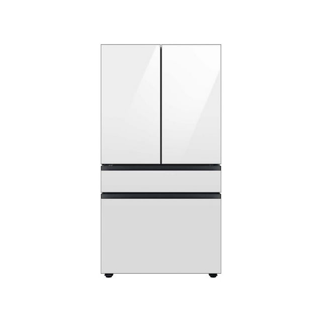 Samsung 23 Cu. Ft. White Glass Fridge, Depth 4-Door French Door, Smart ...