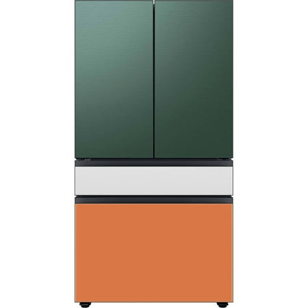 Samsung - BESPOKE 23 cu. ft. 4-Door French Door Counter Depth Smart Refrigerator with Beverage Center - Custom Panel Ready