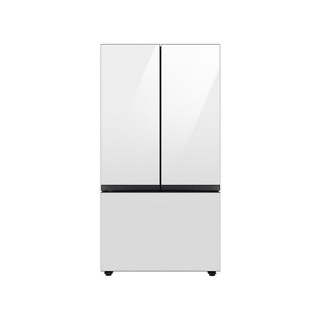 Samsung - BESPOKE 30 cu. ft. French Door Smart Refrigerator with AutoFill Water Pitcher - White Glass