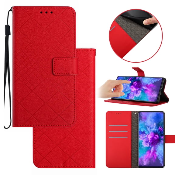 For Samsung S10 Plus Wallet Case with RFID Blocking Card Slots Holder Premium PU Leather Magnetic Kickstand Shockproof Wrist Strap Removable Flip Protective Cover For Samsung Galaxy S10 Plus, Red