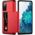 thumbnail image 1 of Samsung S20 FE Case with Card Holder Dual Layer Heavy Duty Protective Galaxy S20 FE Case Hidden Card Slot Slim Wallet Case for Samsung S20 FE 5G 6.5''(Red), 1 of 13