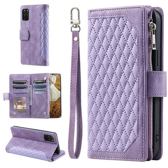 for Samsung S20 Plus Wallet Cover, Magnetic Premium Crossbody Wallet Case, Adjustable Detachable Lanyard Neck Strap with Kickstand Card Holder Protective Cover For Samsung Galaxy S20 Plus,
Purple