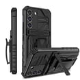thumbnail image 1 of For Samsung S21 FE Case with Belt Clip Holster, Heavy Duty Military Grade Drop Protective, 360° Rotating Kickstand Shockproof TPU Shell Durable Rugged Cover For Samsung Galaxy S21 FE, Black, 1 of 15