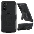 thumbnail image 1 of For Samsung S21 Plus Case with Belt Clip Holster, Heavy Duty Military Grade Drop Protective, with Rotating Kickstand Shockproof TPU Shell Durable Rugged Cover For Samsung Galaxy S21 Plus,Black, 1 of 5