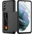 thumbnail image 1 of Samsung S21 Plus Case with Card Holder Dual Layer Heavy Duty Protective Galaxy S21 Plus Case Hidden Card Slot Slim Wallet Case for Samsung S21 Plus(Black), 1 of 14