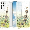 thumbnail image 1 of for Samsung S21 Ultra Case Clear Glitter Silicone, Shockproof Phone Case Samsung Galaxy S21 Ultra Case with Chain Strap Bracelet for Women Aesthetic Transparent Cover Pink Cute (Yellow), 1 of 14