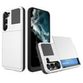 thumbnail image 1 of for Samsung S22 Plus Case Wallet Credit Card Holder ID Slot Sliding Door Hidden Pocket Men Anti-Scratch Dual Layer Hybrid Bumper Armor Protective Back Cover For Samsung Galaxy S22 Plus, White, 1 of 12