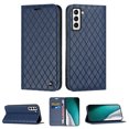 thumbnail image 1 of Samsung S22 Wallet Case, Luxury Premium PU Leather Rhombus Diamond RFID Blocking Card Holder Slot, Shockproof Magnetic Closure TPU Case Flip Cover with Kickstand For Samsung Galaxy S22, Blue, 1 of 10