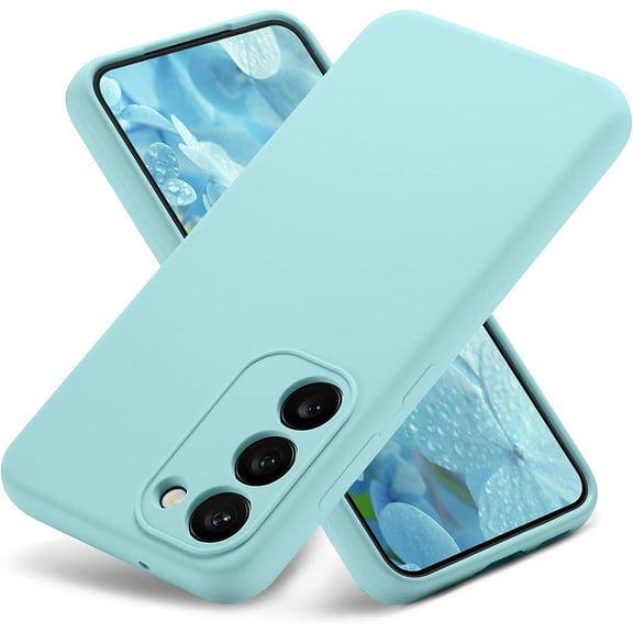 Samsung S23 Case Liquid Silicone, Samsung Galaxy S23 Case Soft Silicone with Full Camera Lens Protection, Cute Thin Slim Shockproof Protective Phone Case Cover for Galaxy S23 6.1", Light Blue