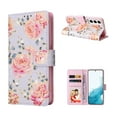 thumbnail image 1 of for Samsung S23 FE Wallet Case, Flower Pattern,[Stand Feature] Protective PU Leather Flip Cover with Credit Card Slot [Side Cash Pocket][Magnetic Closure] for Galaxy S23 FE, Pink Rose, 1 of 9