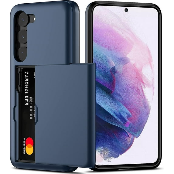 For Samsung S23 Plus Case with Card Holder 5G 6.6 inch Slim Dual Layer Heavy Duty Protective Galaxy S23 Plus Case Hidden Card Slot Wallet Case for Samsung S23 Plus(Blue)