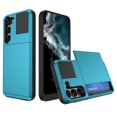 thumbnail image 1 of for Samsung S23 Plus Case Wallet Credit Card Holder ID Slot Sliding Door Hidden Pocket Men Anti-Scratch Dual Layer Hybrid Bumper Armor Protective Back Cover For Samsung Galaxy S23 Plus, Lightblue, 1 of 12