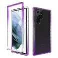 thumbnail image 1 of For Samsung S23 Ultra Case, Full Body Clear Bumper Protection Case [with Screen Protector] Hybrid Back Silicone Rubber TPU Bumper Gradient Phone Case For For Samsung Galaxy S23 Ultra - Purple, 1 of 6