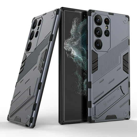 for Samsung S23 Ultra Case, Military Grade Hard Rugged Cover Heavy Duty Armor for Galaxy S23 Ultra 6.8 inch 2023 Phone Cases with Kickstand Holder Shockproof & Support Car Magnetic Mount,Gray