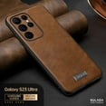 thumbnail image 1 of for Samsung S23 Ultra Case Premium Leather Wireless Charging, Thin Flexible Business PU Non-Slip Grip Rugged Bumper Anti-Scratch Shockproof Elegant Men Women Cases for Samsung Galaxy S23 Ultra,Brown, 1 of 5