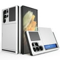 thumbnail image 1 of for Samsung S23 Ultra Case Wallet Credit Card Holder ID Slot Sliding Door Hidden Pocket Men Anti-Scratch Dual Layer Hybrid Bumper Armor Protective Back Cover For Samsung Galaxy S23 Ultra, White, 1 of 11