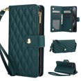 thumbnail image 1 of for Samsung S23 Ultra Wallet Case with Zipper Pocket, RFID Blocking Card Slots, PU Leather Magnetic Clasp Kickstand Crossbody & Wrist Strap Rugged Protective Cover for Galaxy S23 Ultra, Green, 1 of 11