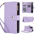 thumbnail image 1 of for Samsung S23 Ultra Wallet Case with Zipper Pocket, RFID Blocking Card Slots, PU Leather Magnetic Clasp Kickstand Crossbody & Wrist Strap Rugged Protective Cover for Galaxy S23 Ultra, Purple, 1 of 11