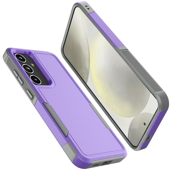 For Samsung S24 5G 6.2" Case ,Sturdy Phone Case for Galaxy S24 5G 2024,Tiflook Shockproof Protection Heavy Duty Armor Hard Plastic & Rubber Rugged Bumper 2-in-1 Case Cover ( Purple )