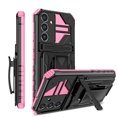 thumbnail image 1 of For Samsung S24 FE Case with Belt Clip Holster, Heavy Duty Military Grade Drop Protective, 360° Rotating Kickstand Shockproof TPU Shell Durable Rugged Cover For Samsung Galaxy S24 FE, Pink, 1 of 6