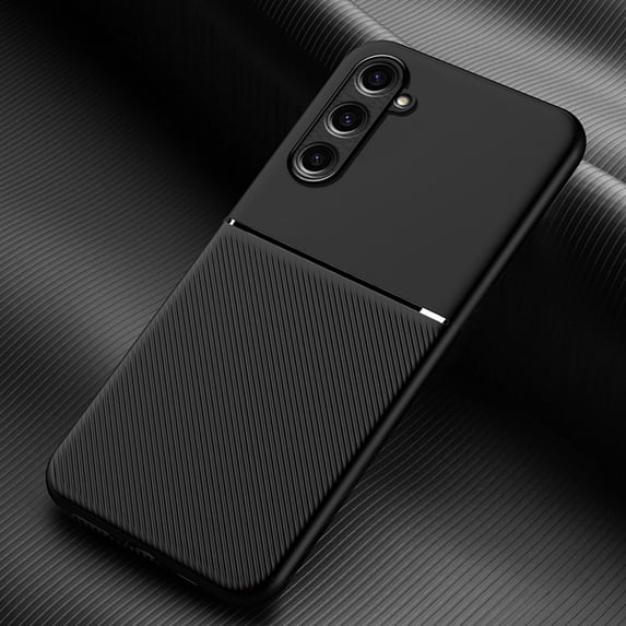 for Samsung S24 FE Case, Galaxy S24 FE Cover, PU Leather Anti-Scratch Shockproof Soft TPU Rubber Magnetic Luxury Hybrid Business Back Case for Samsung Galaxy S24 FE Phone, Black