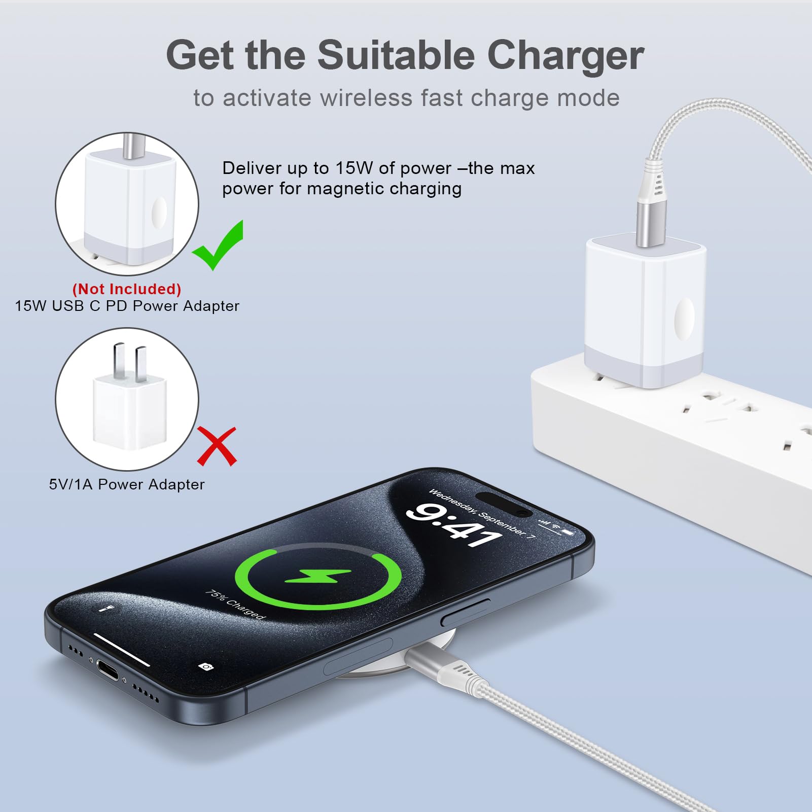 Samsung S24 Plus Wireless Charger Fast Charging Pad for Galaxy S24