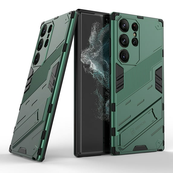 for Samsung S25 Ultra Case, Military Grade Hard Rugged Cover Heavy Duty Armor for Galaxy S25 Ultra Phone Cases with Kickstand Holder Shockproof & Support Car Magnetic Mount,Green