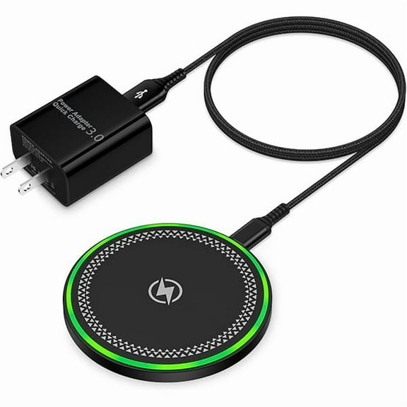 Samsung S25 Wireless Charger Fast Charging Pad Android Phone Wireless Charging Station for Samsung Galaxy S25 S24 Ultra S24+ S24 S23 S22 S21 S20 S10,iPhone 16 Pro Max Plus 15 14 with QC 3.0 Adapter