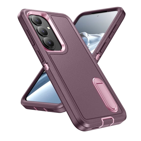 For Samsung S26 Plus Case,Military Grade Dual Layer Cover,Kickstand Shockproof Phone Case for Galaxy S26 Plus 6.7"(Purple/Pink)
