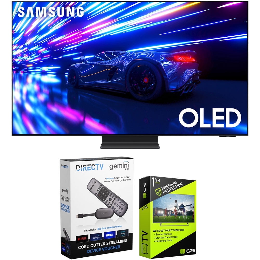 Samsung S95D 77" HDR OLED Smart TV (2024) Bundle with Redeemable DIRECTV Gemini Air