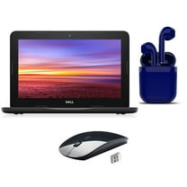 Restored Dell Chromebook 2.6GHz 16GB SSD 4GB RAM 11.6-inch 2024 OS Bundle: USA Essentials Bluetooth/Wireless Airbuds, Wireless Mouse By Certified 2 Day Express (Refurbished)