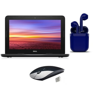Restored Dell Chromebook 2.6GHz 16GB SSD 4GB RAM 11.6-inch 2024 OS Bundle: USA Essentials Bluetooth/Wireless Airbuds, Wireless Mouse By Certified 2 Day Express (Refurbished)