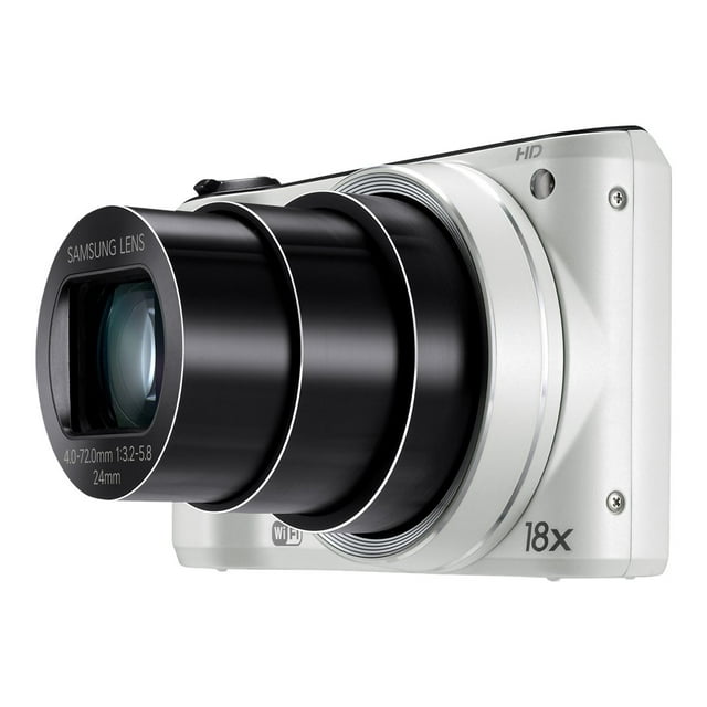 Samsung SMART Camera WB200F - Digital camera - compact - 14.2 MP - 720p - 18x optical zoom - Wi-Fi - white