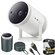 Samsung SP-LFF3CLAXXZA The Freestyle Projector 2nd Gen with Gaming Hub Bundle Included The Freestyle Projector Carrying Case + 6 Feet Micro-HDMI to HDMI A/V Cable + 2 Year CPS Enhanced Protection Pac