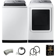 Samsung 5.4 Cu. Ft. Top Load Washer & 7.4 Cu. Ft. Electric Dryer Set, White