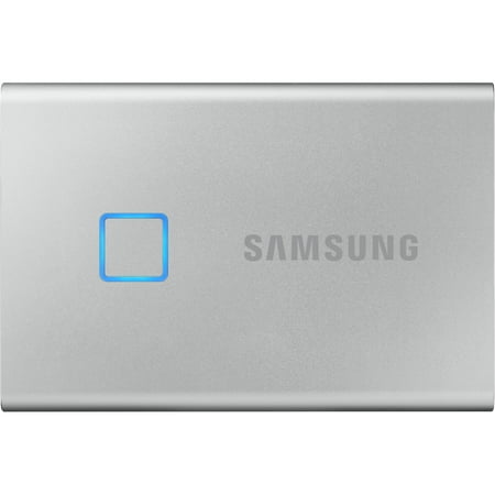 Samsung - T7 Touch 1TB External USB 3.2 Gen 2 Portable SSD with Hardware Encryption - Silver