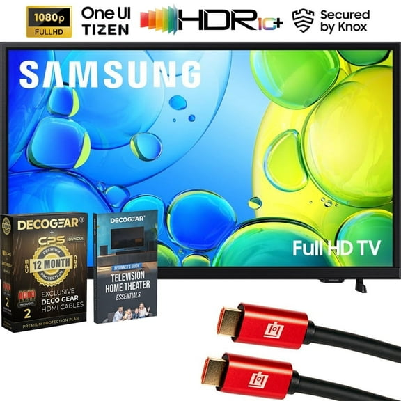 Samsung UN40F6000FFXZA 40 inch 1080P FHD F6000F 4K Smart TV (2025) Bundle with Theater Essentials, 1 Year CPS Enhanced Protection Pack and Deco Gear 6FT 4K HDMI 2.0 Cable