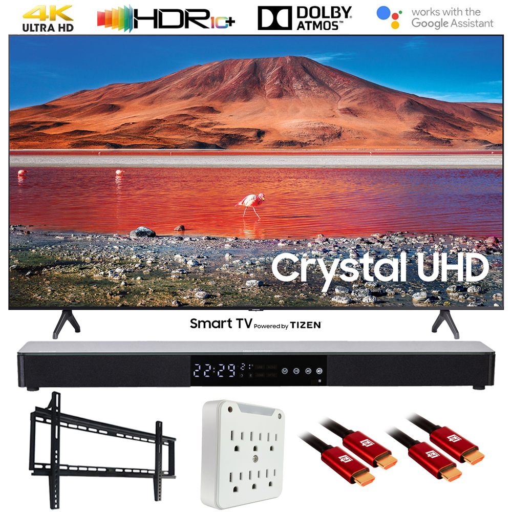 Samsung UN43TU7000 43" TU7000 4K Ultra HD Smart LED TV (2020 Model) with Deco Gear Home Theater Soundbar, Wall Mount Accessory Kit and HDMI Cable Bundle (43 Inch TV 43TU7000 UN43TU7000FXZA) - image 1 of 10