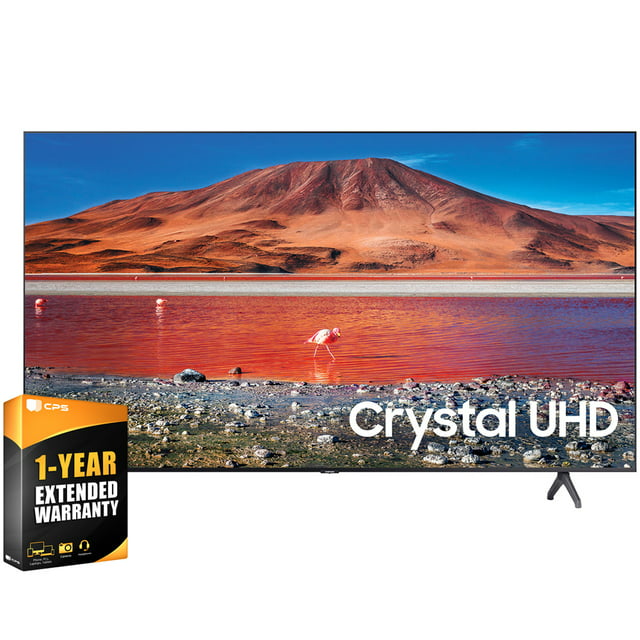 Samsung UN50TU7000FXZA 50 inch 4K Ultra HD Smart LED TV 2020 Model Bundle, 1 Year Extended Warranty
