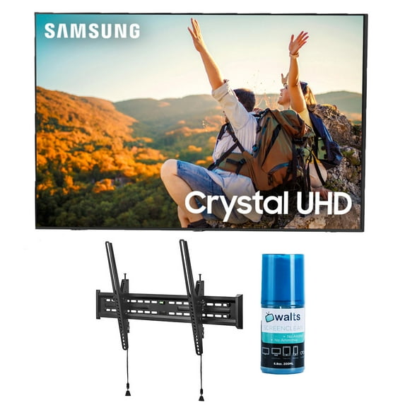 Samsung UN55CU7000DXZA 55" 4K HDR LED UHD TV with Walts TV Tilt Mount and Screen Cleaner (2023)