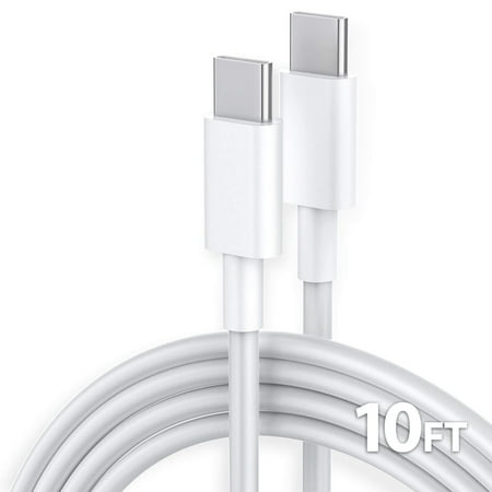 USB C to USB C Cable [10ft], AFFLUX 60W/3A Fast Charging USB Type C Charger Cord Compatible with Samsung Galaxy S22/S22+, S21/S21+ Ultra 5G, S20/S20+ Ultra 5G, Note 20/10, Pixel, & More