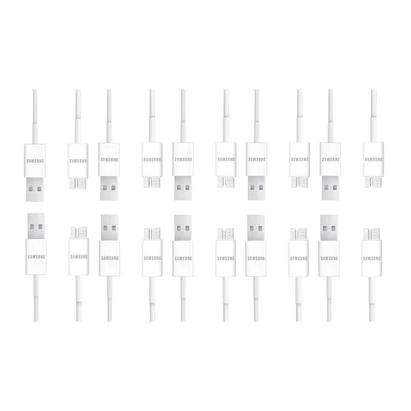 Samsung USB Data Cable for Samsung, 2 Pack - Non-Retail Packaging - White