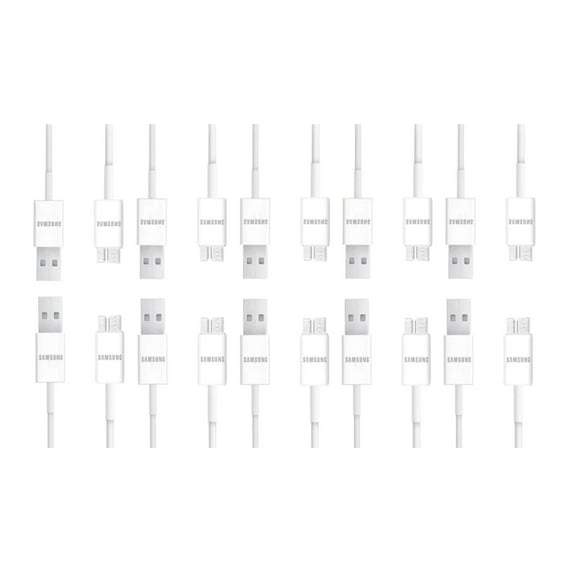 Samsung USB Data Cable for Samsung, 2 Pack - Non-Retail Packaging - White