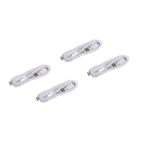 Samsung Universal Micro USB Data Cable for Galaxy Note 2, 4 Pack - Non-Retail Packaging - White - New