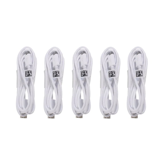 Samsung Universal Micro USB Data Cable for Galaxy Note 2, 5 Pack - Non-Retail Packaging - White - New