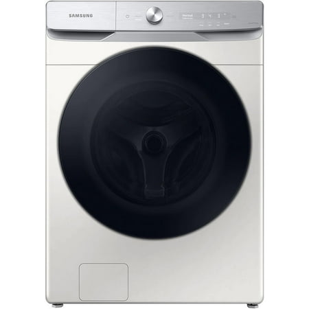 Samsung - 5.0 Cu. Ft. High Efficiency Stackable Smart Front Load Washer Steam and CleanGuard - Ivory