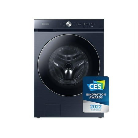 Samsung - BESPOKE 5.3 Cu. Ft. High-Efficiency Stackable Smart Front Load Washer with Steam and AI OptiWash - Brushed Navy