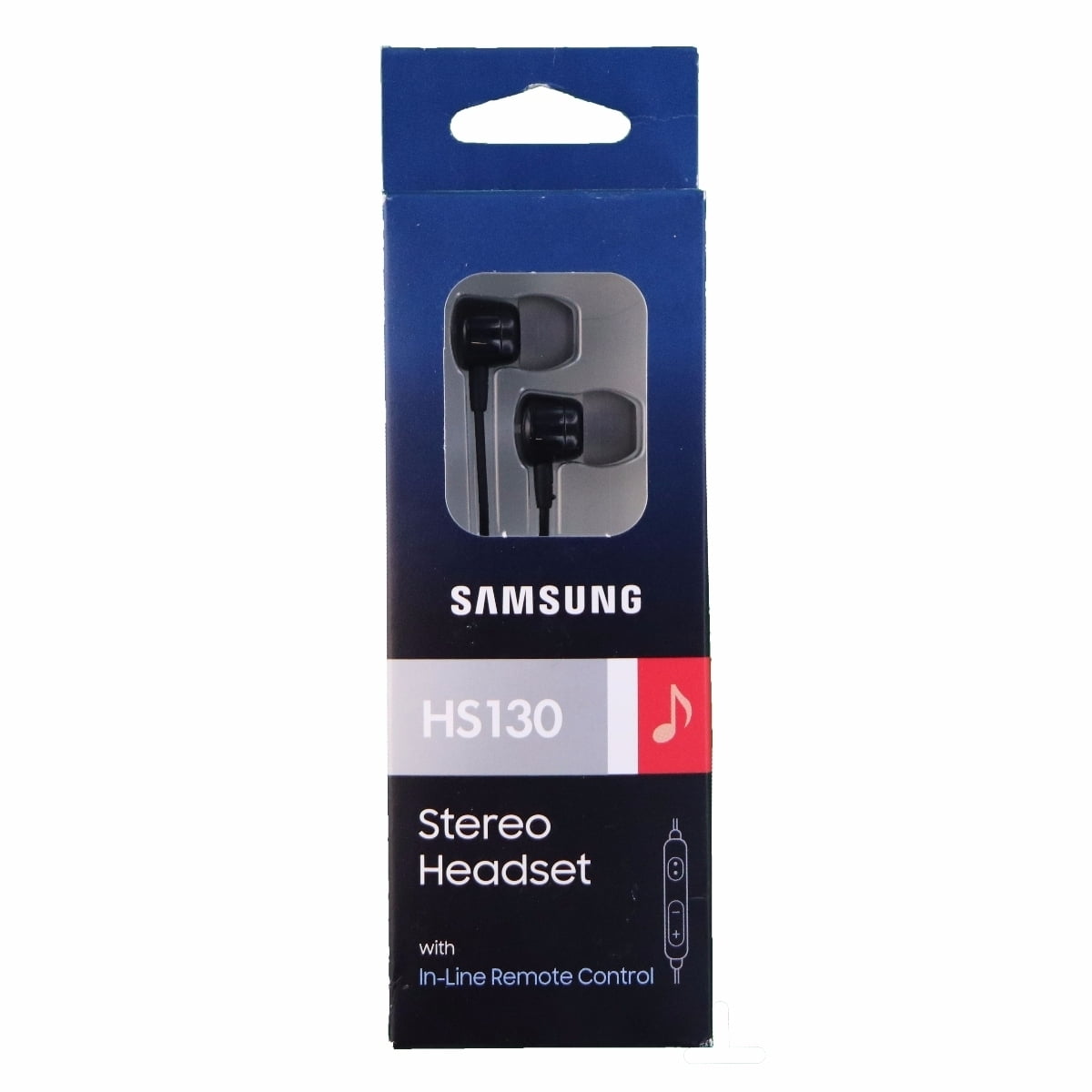 Samsung Wired Stereo Headset Headphones with In Line Microphone HS130 Black Walmart