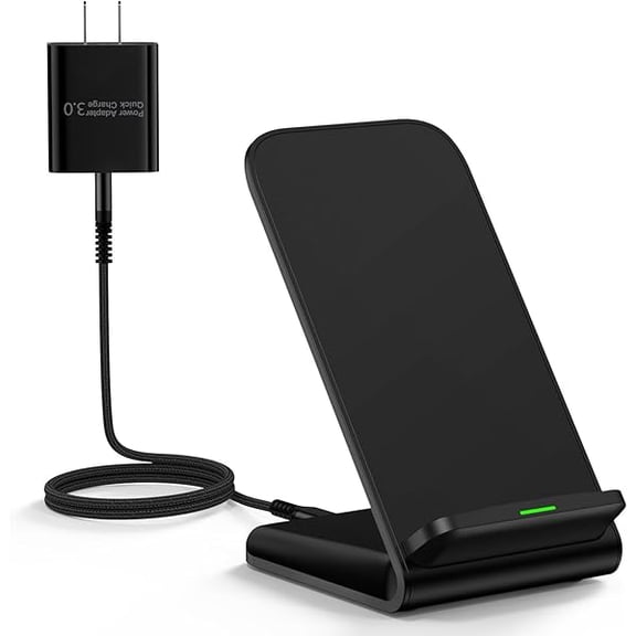 Samsung Wireless Charger Fast Charging Stand Wireless Android Desk Phone Charger Pad 15W for Samsung Galaxy S24 S25 Ultra Plus S24FE S23FE S22 S21, Pixel 9 Pro, iPhone 16/15 Pro Max, with 18W Adapter
