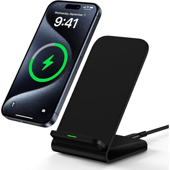 Samsung Wireless Charger Fast Charging Stand Wireless Android Desk Phone Charger Stand for Samsung Galaxy S25 S24 Ultra S24+ S24 S23 FE S22 S21 S20 S10 S9 S8,iPhone 15 Pro Max Plus 14 13 12,Pixel 8 7